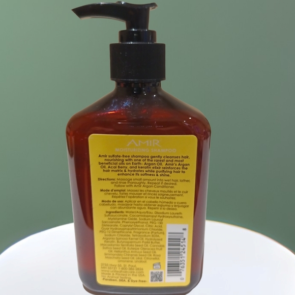 NWT πΊ Amir Argan Oil Moisturizing Sulfate-Free Shampoo 12 oz - Picture 2 of 2